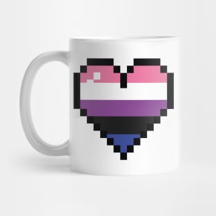 Genderfluid 8 bit heart Mug
